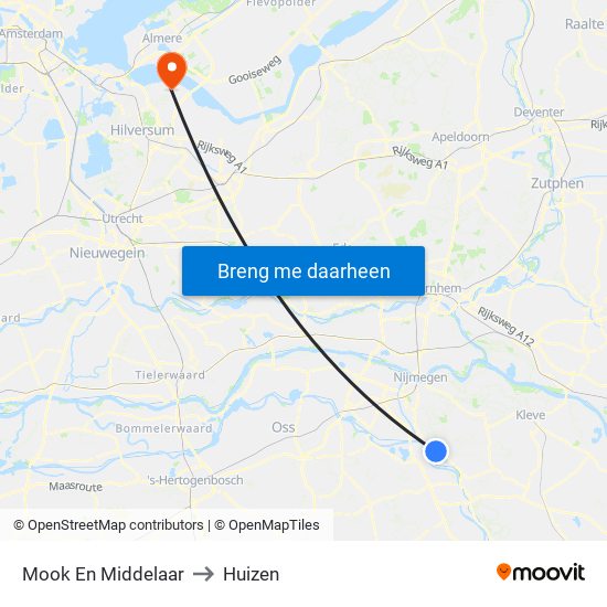 Mook En Middelaar to Huizen map