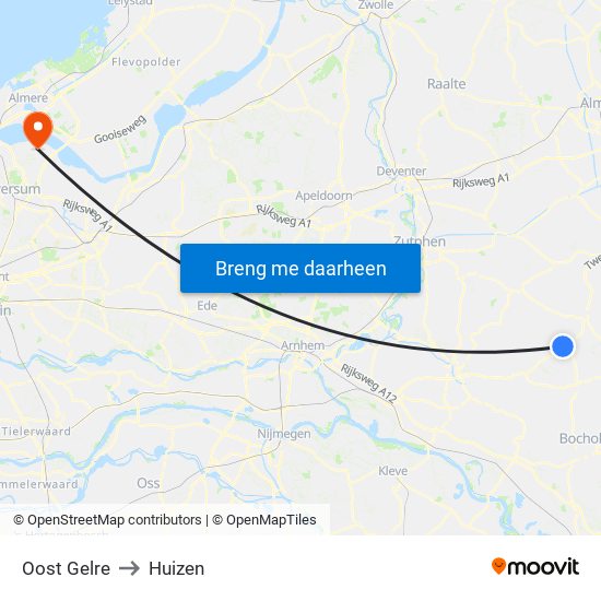 Oost Gelre to Huizen map