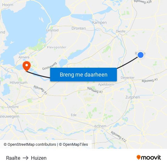 Raalte to Huizen map