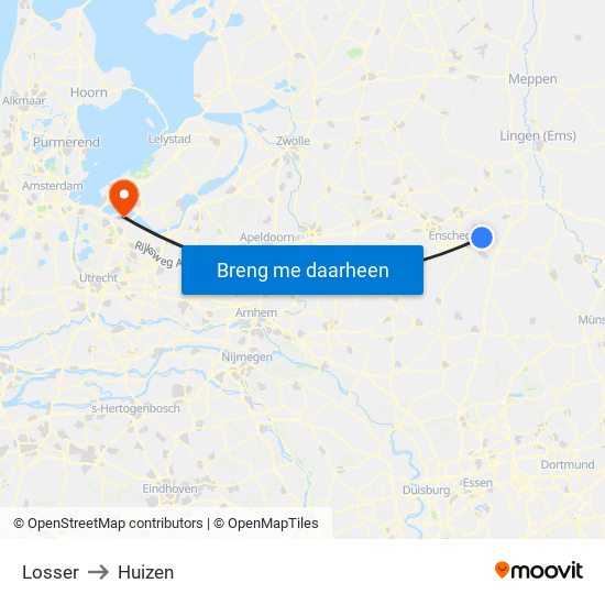 Losser to Huizen map