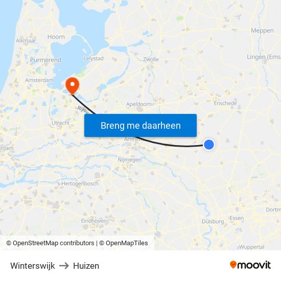 Winterswijk to Huizen map