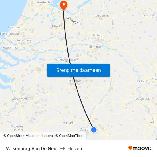 Valkenburg Aan De Geul to Huizen map