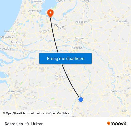 Roerdalen to Huizen map