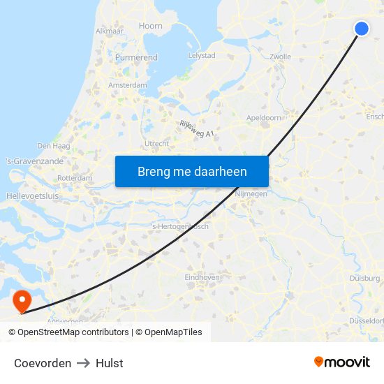 Coevorden to Hulst map