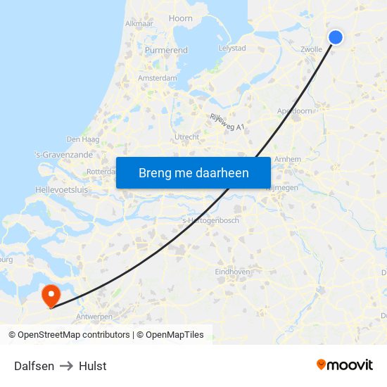 Dalfsen to Hulst map
