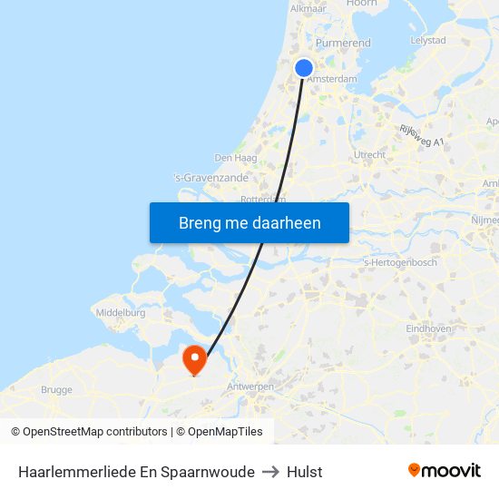 Haarlemmerliede En Spaarnwoude to Hulst map