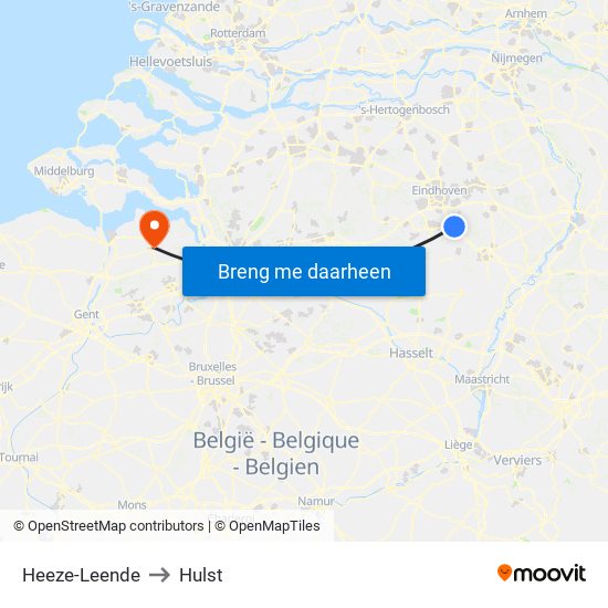 Heeze-Leende to Hulst map