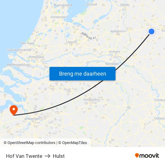 Hof Van Twente to Hulst map