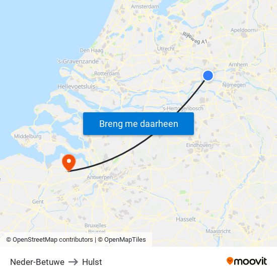 Neder-Betuwe to Hulst map
