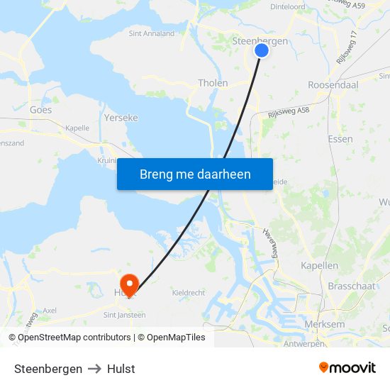 Steenbergen to Hulst map