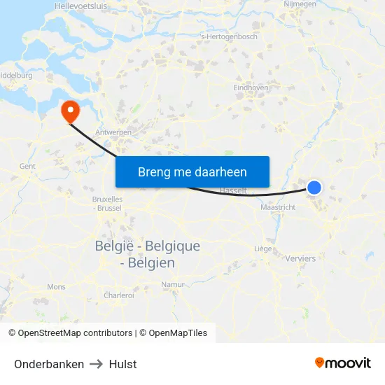 Onderbanken to Hulst map