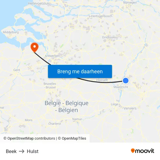 Beek to Hulst map