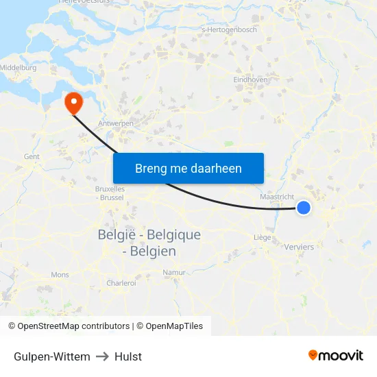 Gulpen-Wittem to Hulst map