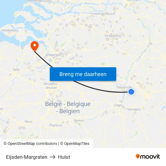 Eijsden-Margraten to Hulst map
