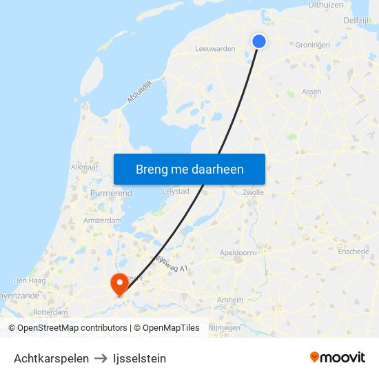 Achtkarspelen to Ijsselstein map