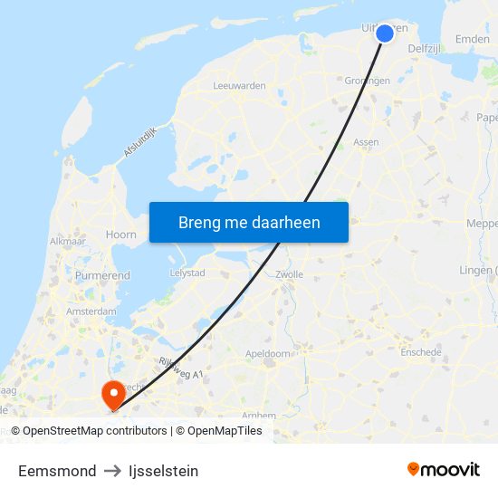 Eemsmond to Ijsselstein map