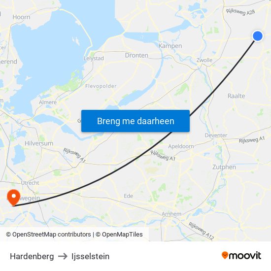 Hardenberg to Ijsselstein map