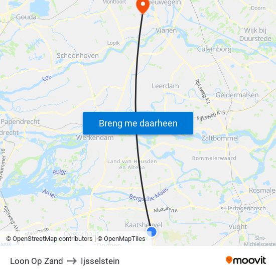 Loon Op Zand to Ijsselstein map