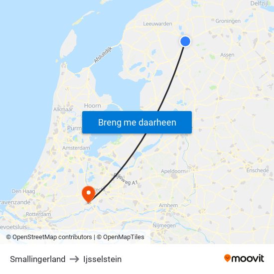 Smallingerland to Ijsselstein map