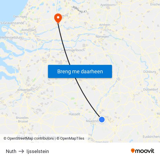 Nuth to Ijsselstein map