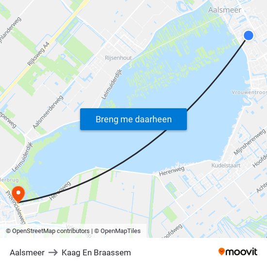 Aalsmeer to Kaag En Braassem map