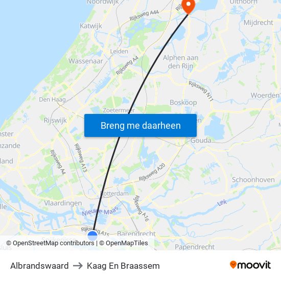 Albrandswaard to Kaag En Braassem map