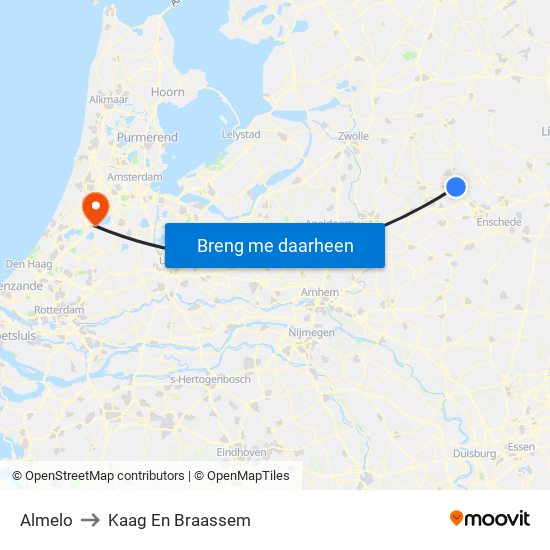 Almelo to Kaag En Braassem map