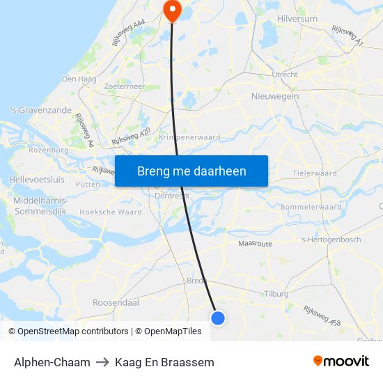 Alphen-Chaam to Kaag En Braassem map