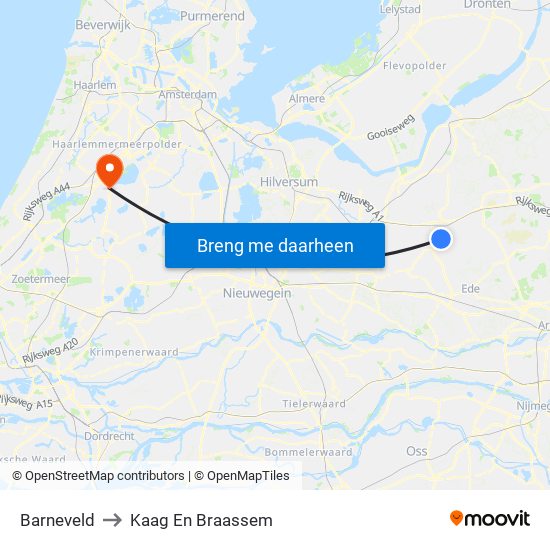 Barneveld to Kaag En Braassem map