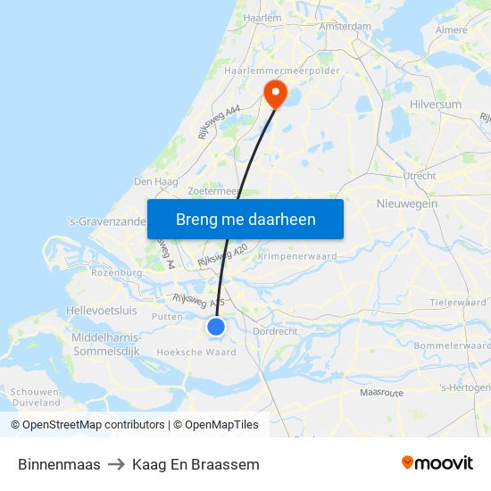 Binnenmaas to Kaag En Braassem map