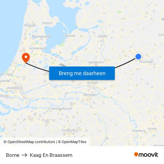 Borne to Kaag En Braassem map