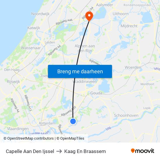 Capelle Aan Den Ijssel to Kaag En Braassem map