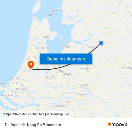 Dalfsen to Kaag En Braassem map