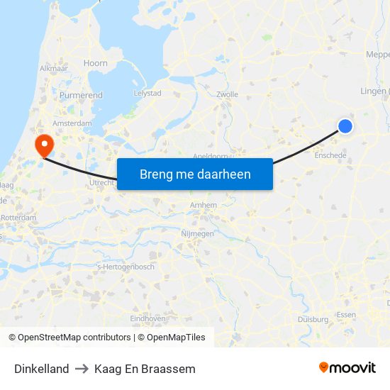 Dinkelland to Kaag En Braassem map