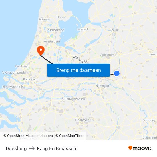 Doesburg to Kaag En Braassem map