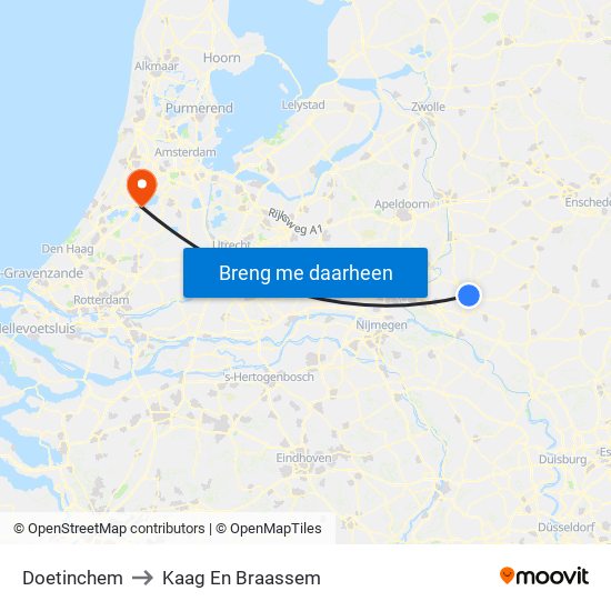 Doetinchem to Kaag En Braassem map