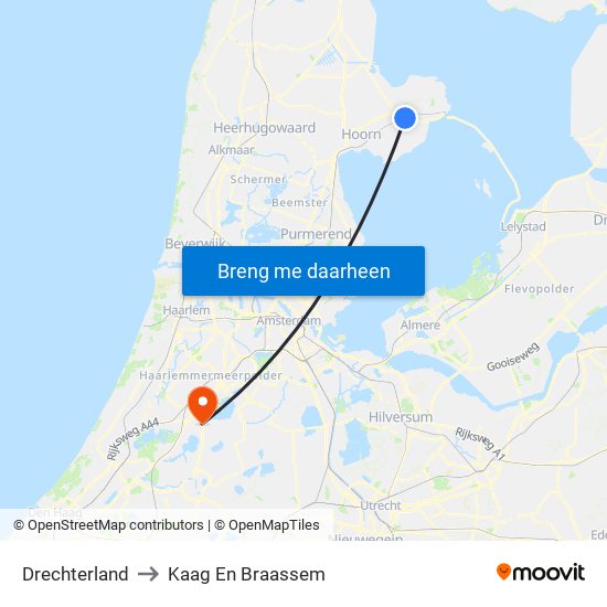 Drechterland to Kaag En Braassem map