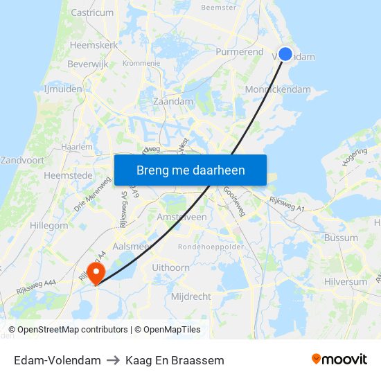 Edam-Volendam to Kaag En Braassem map