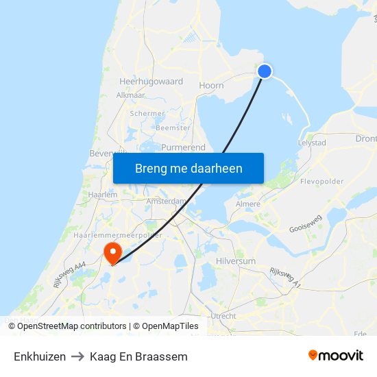 Enkhuizen to Kaag En Braassem map