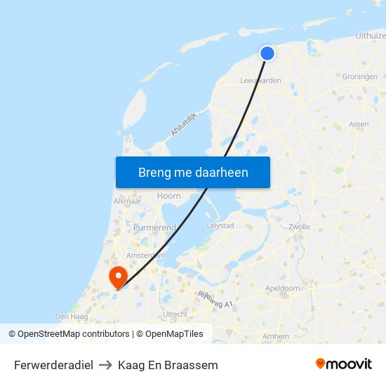 Ferwerderadiel to Kaag En Braassem map