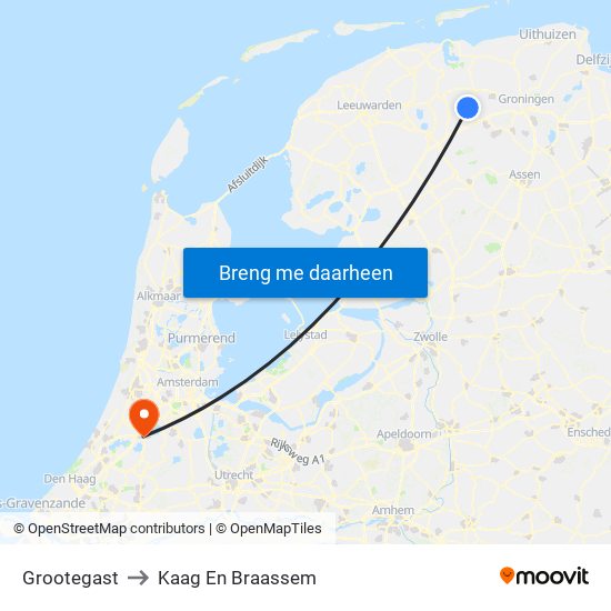 Grootegast to Kaag En Braassem map