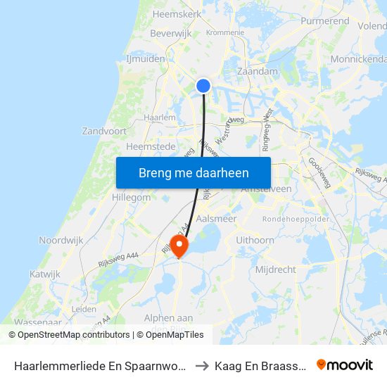 Haarlemmerliede En Spaarnwoude to Kaag En Braassem map