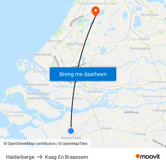 Halderberge to Kaag En Braassem map