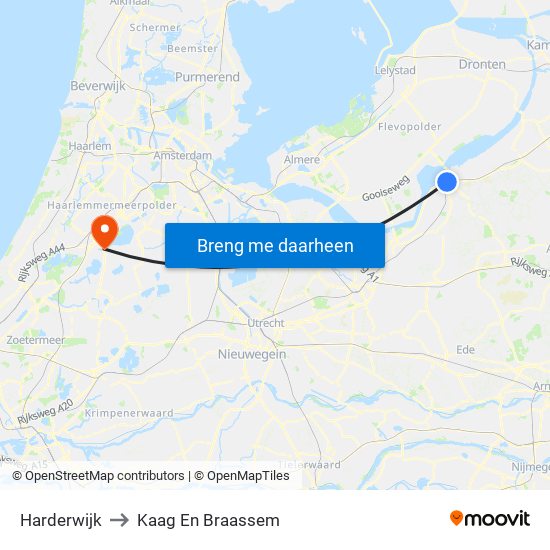 Harderwijk to Kaag En Braassem map