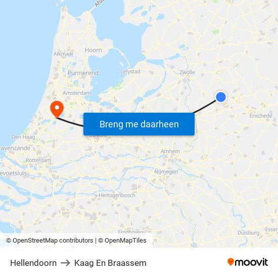 Hellendoorn to Kaag En Braassem map