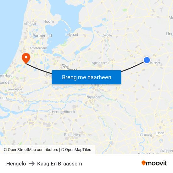 Hengelo to Kaag En Braassem map