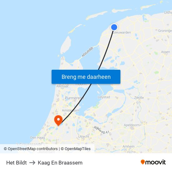 Het Bildt to Kaag En Braassem map