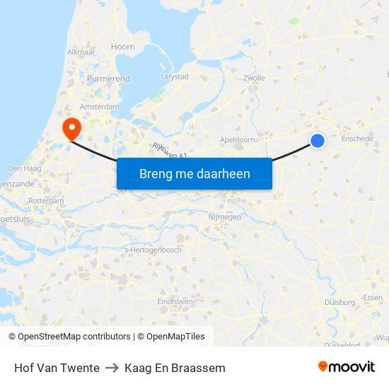 Hof Van Twente to Kaag En Braassem map