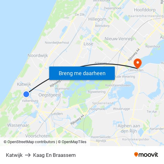 Katwijk to Kaag En Braassem map