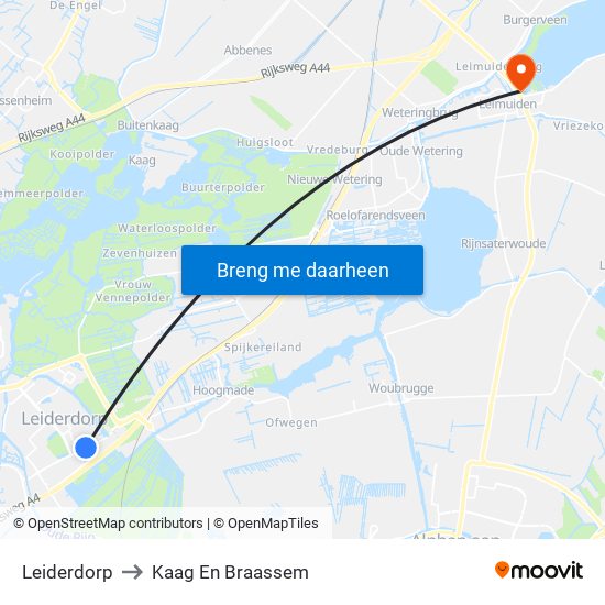 Leiderdorp to Kaag En Braassem map